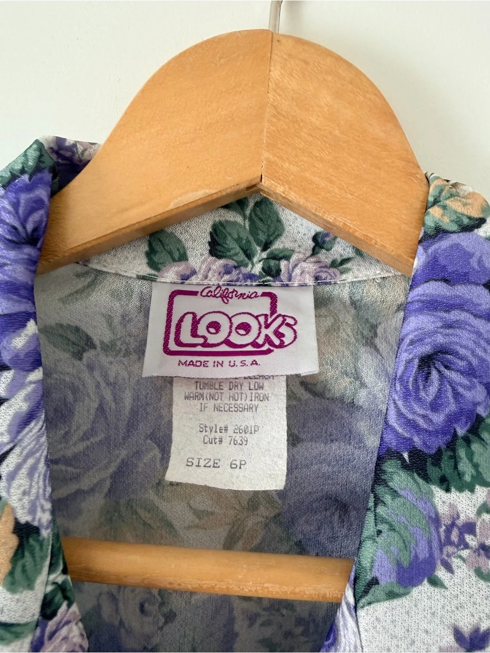 California Looks Vintage Purple Floral Belted Midi Dress